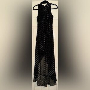 NWT White House Black Market polka dot maxi high low dress sz 2